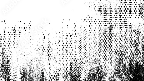 Grungy halftone dots texture background with distressed splatters effect Vector, illustration