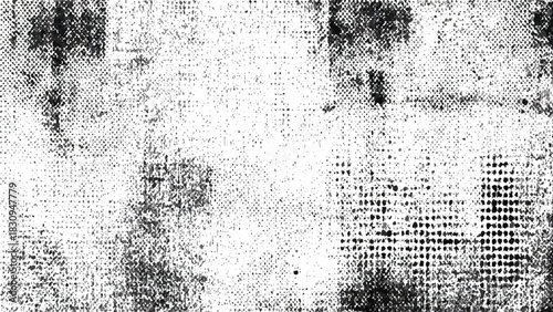 Abstract distressed halftone grunge texture with speckled dots, gritty grain, overlay Vector, illustration