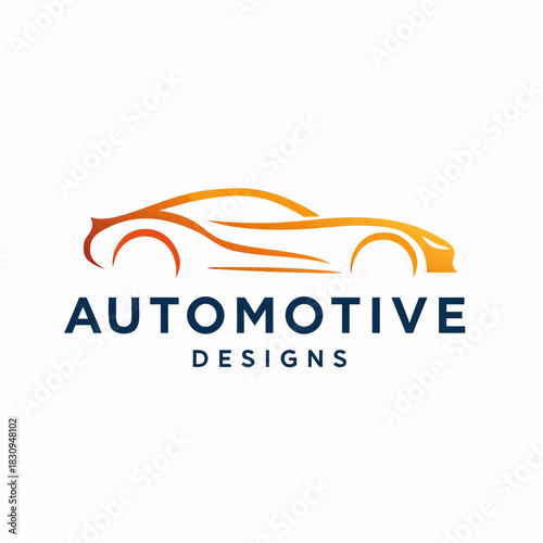 Sleek orange automotive designs logo for car enthusiasts and modern transportation businesses seeking a powerful visual identity