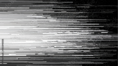 Abstract digital glitch background with dynamic horizontal grey lines flow Vector, illustration