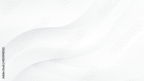 Subtle flowing white and gray gradient waves abstract background modern clean design Vector, illustration