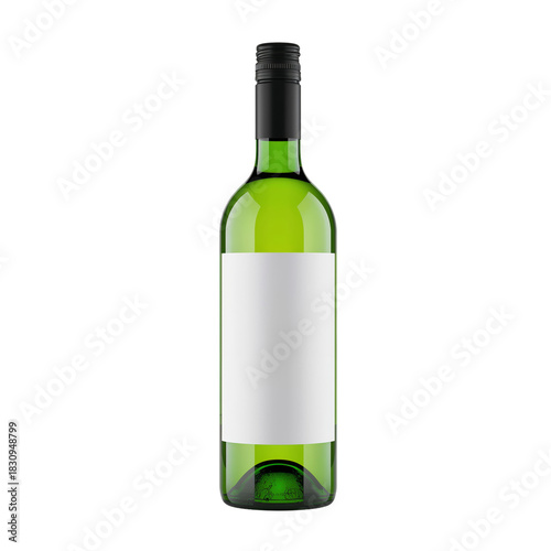 Clear Green Glass Wine Bottle Ready for Labeling in a Kitchen Setting