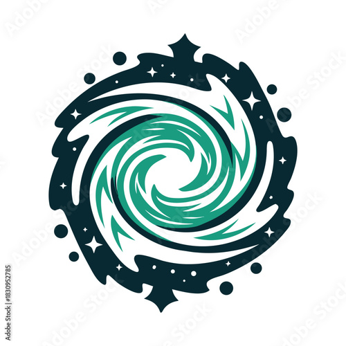 Abstract Galaxy Swirl Illustration Vector Icon Set of Various Transportation Vehicles