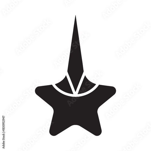 Stylized black star rocket ship icon