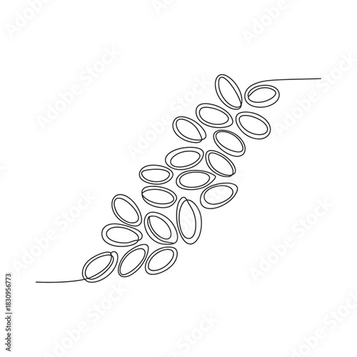Abstract line art depicting a cluster of oval shapes