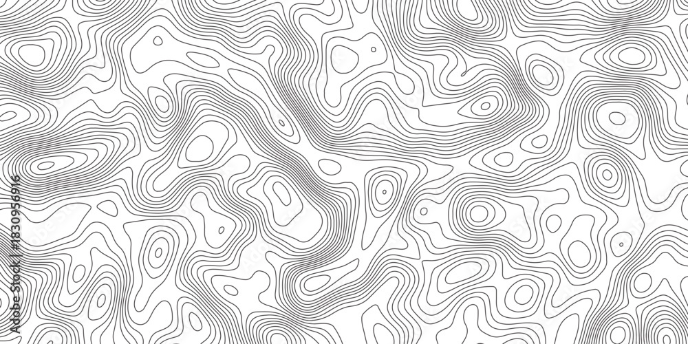 Obraz premium Abstract topographic contours map background. Topographic map and landscape terrain texture grid. Modern design with White background with topographic wavy pattern design. Black-white background.