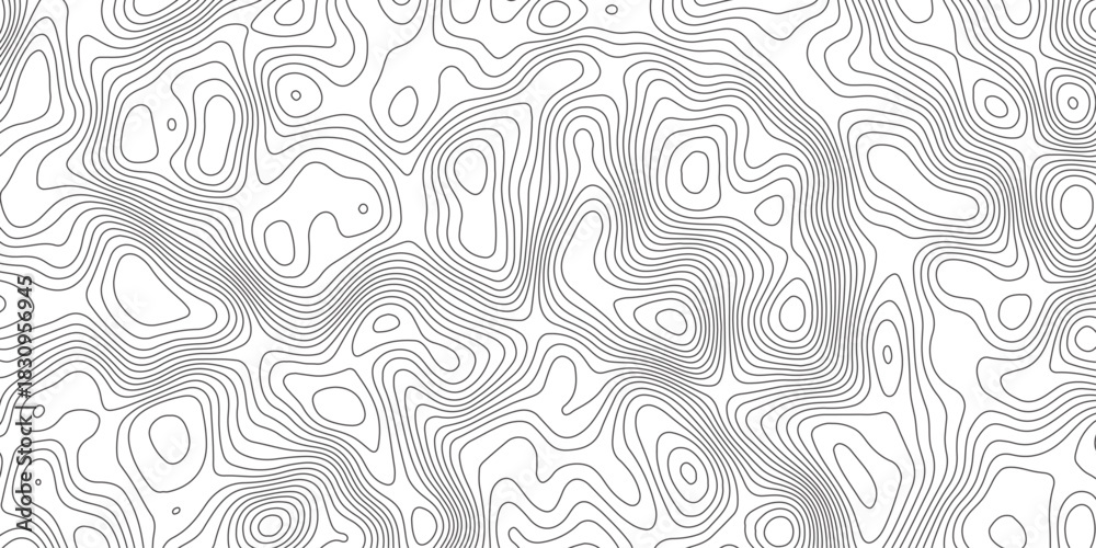 Obraz premium Abstract topographic contours map background. Topographic map and landscape terrain texture grid. Modern design with White background with topographic wavy pattern design. Black-white background.
