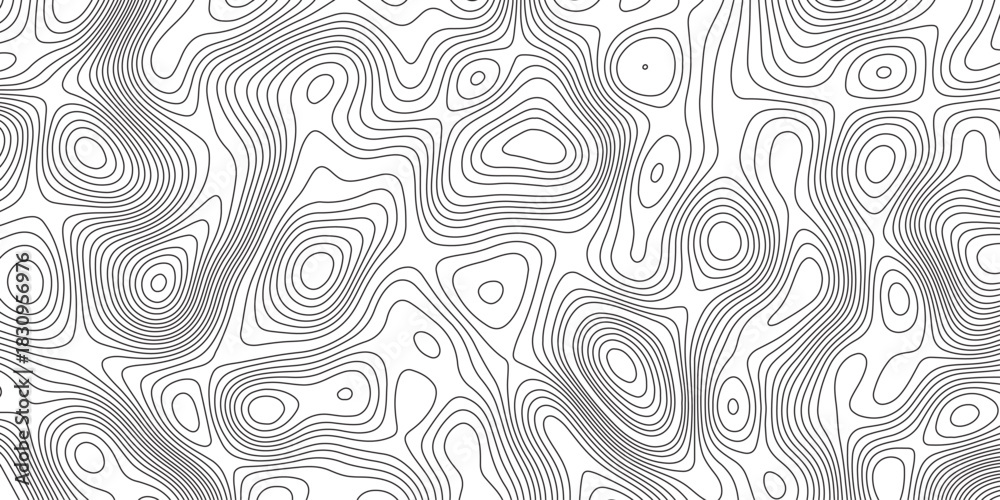 Obraz premium Abstract topographic contours map background. Topographic map and landscape terrain texture grid. Modern design with White background with topographic wavy pattern design. Black-white background.