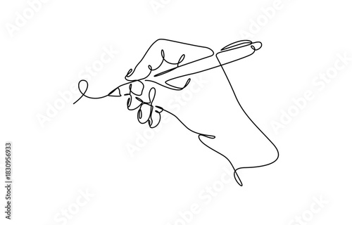 hand writing continuous line art clip art preview