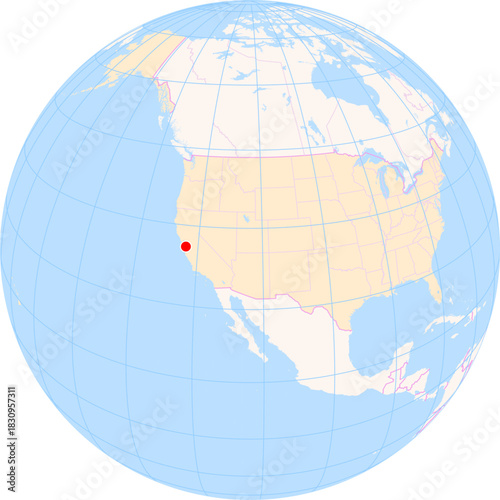Location Map of San Jose Int. Airport (San Jose, California, United States). IATA-code: SJC. No labels at all.
