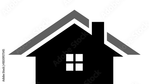 Simple black and gray house icon