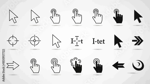 Collection of cursor and click icons