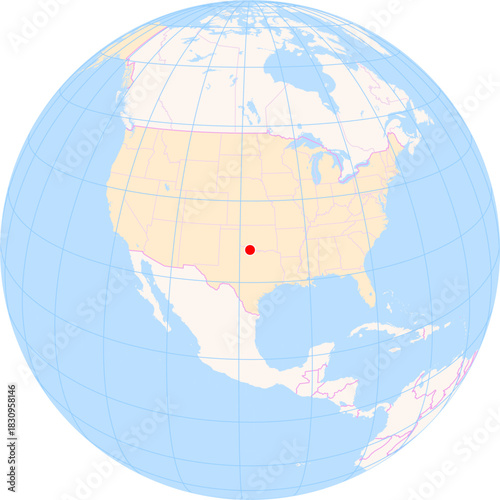 Location Map of Wichita Falls Municipal Airport  -  Sheppard Air Force Base (Wichita Falls, Texas, United States). IATA-code: SPS. No labels at all.