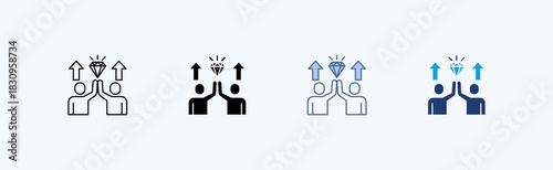 Team Motivation Multiple Icon Illustration Vector
