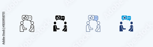 Employee Feedback Multiple Icon Illustration Vector