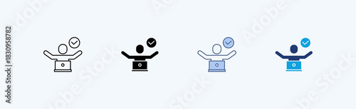 Job Satisfaction Multiple Icon Illustration Vector
