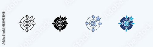 Goal Alignment Multiple Icon Illustration Vector