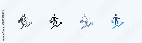 Career Growth Multiple Icon Illustration Vector