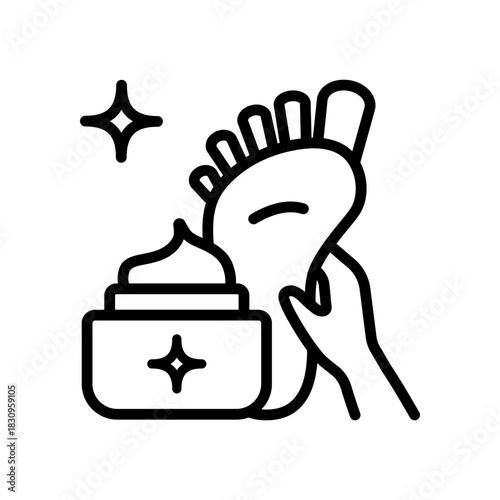 Open jar of cream. Cosmetics container. Skin care body and face skin, moisturizer cream, lotion. Natural organic cosmetics, bio skin care. Vector isolated color icon.