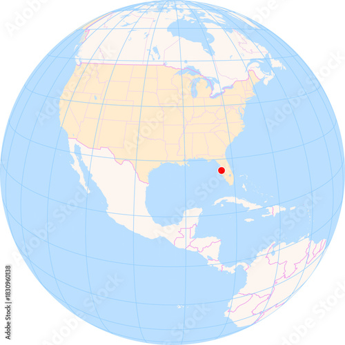 Location Map of Tampa Int. Airport (Tampa, Florida, United States). IATA-code: TPA. No labels at all.