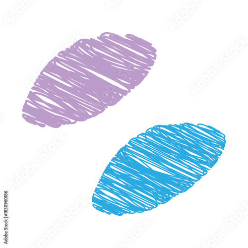 Childrens Hand Drawn lavender and blue spots Kids Draw Thematic Cards or Sale Minimal design element. Isolated Vector illustration Kids Thematic Cards Party Invite Banner, leaflets, labels, media post