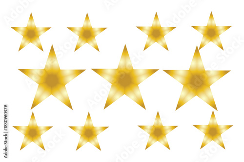 Golden Star Pattern Illustration With Shiny Five-Pointed Stars For Awards And Celebration