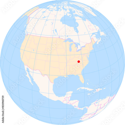 Location Map of Tri-Cities Airport (BRISTOL, Tennessee, United States). IATA-code: TRI. No labels at all.