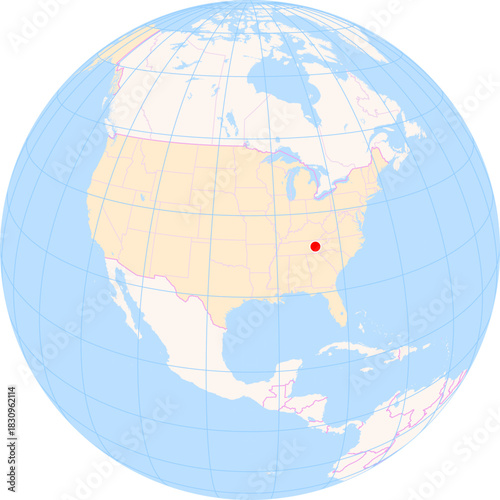 Location Map of Mcghee Tyson Airport (Knoxville, Tennessee, United States). IATA-code: TYS. No labels at all.