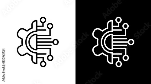 Technology White Icon Set Vector 