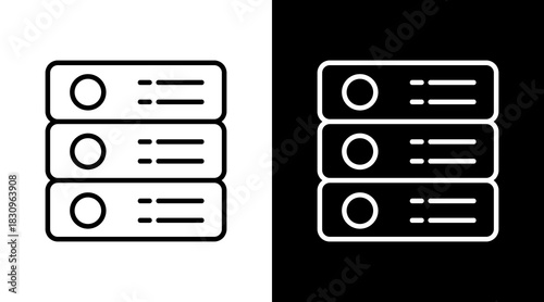 Server White Icon Set Vector 