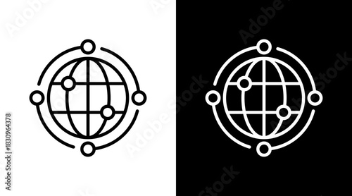 Networking White Icon Set Vector 