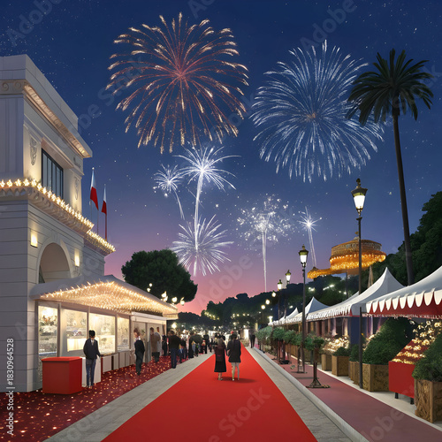 Celebrating Bastille Day and the Cannes Film Festival, featuring Chris in a festive cinematic visual blending French