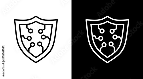 Security White Icon Set Vector 