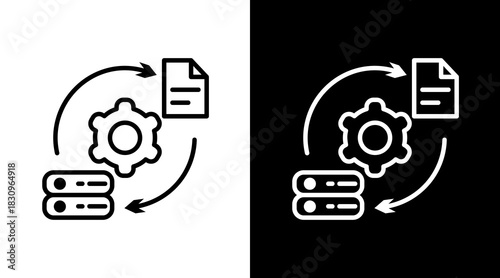 Transformation White Icon Set Vector 