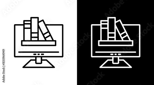 Ebook White Icon Set Vector 