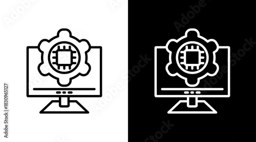 Setting White Icon Set Vector 