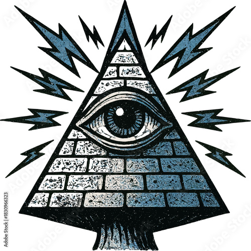 Providence Eye Pyramid Storm Occult Design