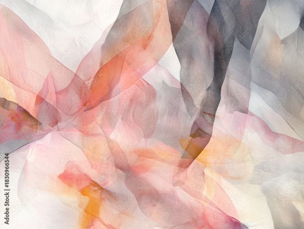 Fototapeta premium Abstract floral patterns bloom gently with soft transitions and muted natural tones