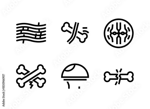 Muscle Fibers Tendon Attachments Joint Capsules Ligament Sprain Cartilage Repair Icon Set