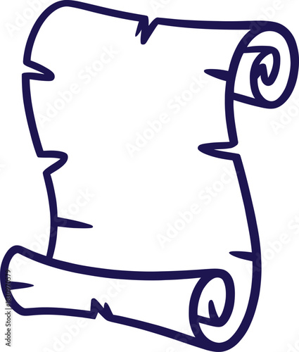 Vintage aged parchment scroll illustration with a classic handwritten document feel and aged paper texture