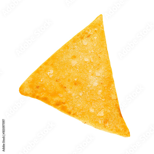 Crunchy Triangular Snack Resting on a Clean Surface With Vibrant Color and Te...