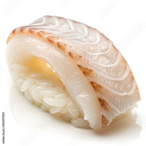 Raw squid ring single piece isolated on white background showcasing fresh seafood ingredient ideal for cooking, recipes,