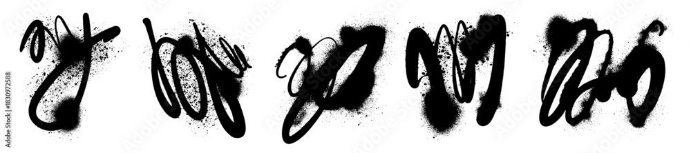 © Oleksandra - Graffiti spray stain scribble set, hand drawn airy tag sign vintage messy wall urban street art sign. Brushstroke splatter design element, grunge dripped abstract print. Graffiti stain squiggle spot © Oleksandra - Graffiti spray stain scribble set, hand drawn airy tag sign vintage messy wall urban street art sign. Brushstroke splatter design element, grunge dripped abstract print. Graffiti stain squiggle spot