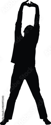 silhouette of a man having a relaxing gesture