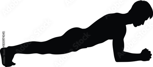 Silhouette man stretching body workout vector