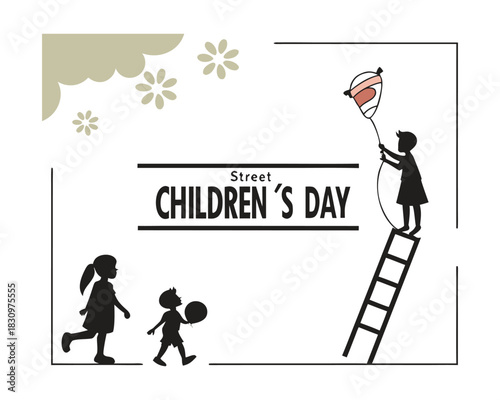 Street Children’s Day Awareness Concept – Hope, Protection, Human Rights, Social Care Illustration
