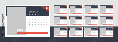 Desk calendar 2026, 2026 calendar design, new year calendar design 2026