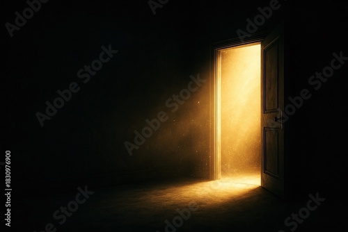 Magic light through the door, symbolizes a hope