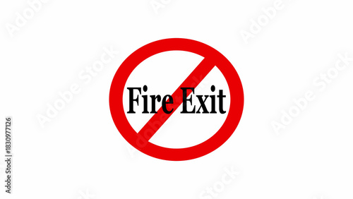 Free Download A red prohibition sign with a diagonal line through it and the words fire exit in the center area - GFXLoad