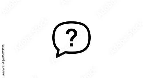 Speech ask mark text symbol black white icon 
